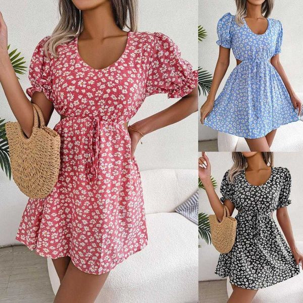 ins style spring dresses and summer leisure hollow out tied short sleeve floral dress womens clothing, Black;gray
ins style spring dresses and summer leisure hollow out tied short sleeve floral dress womens clothing, Black;gray
