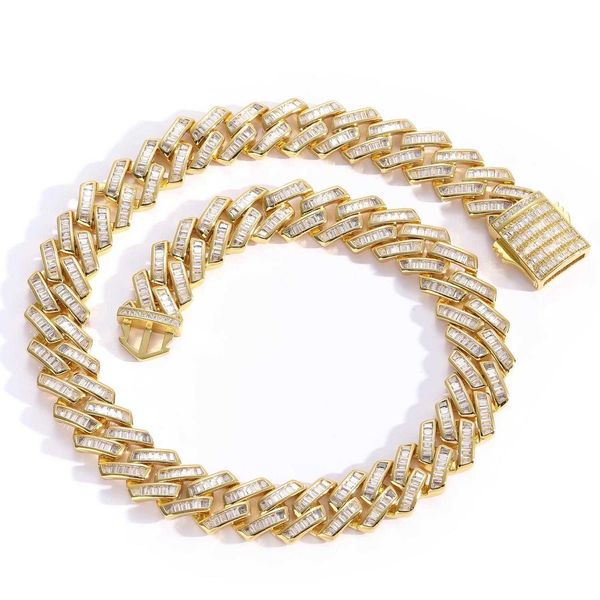 custom men's hip hop necklace 16mmt square zirconia spring buckle diamond copper alloy electroplating cuban chain necklace, Silver
custom men's hip hop necklace 16mmt square zirconia spring buckle diamond copper alloy electroplating cuban chain necklace, Silver