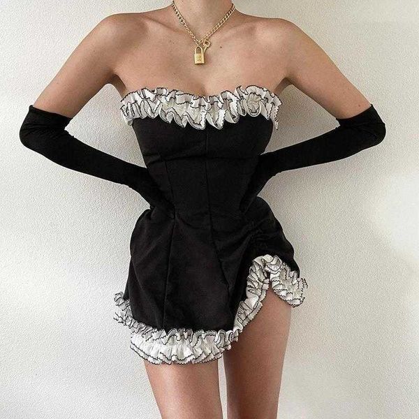 style summer womens clothing dresses bandeau off shoulder fashion design slim dress for women, Black;gray
style summer womens clothing dresses bandeau off shoulder fashion design slim dress for women, Black;gray