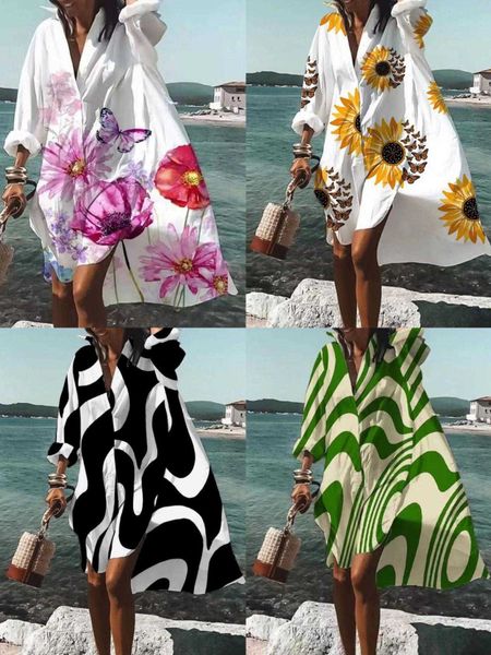 summer printed fashion plus size dresses women loose temperament irregular dress shirt for, Black;gray
summer printed fashion plus size dresses women loose temperament irregular dress shirt for, Black;gray