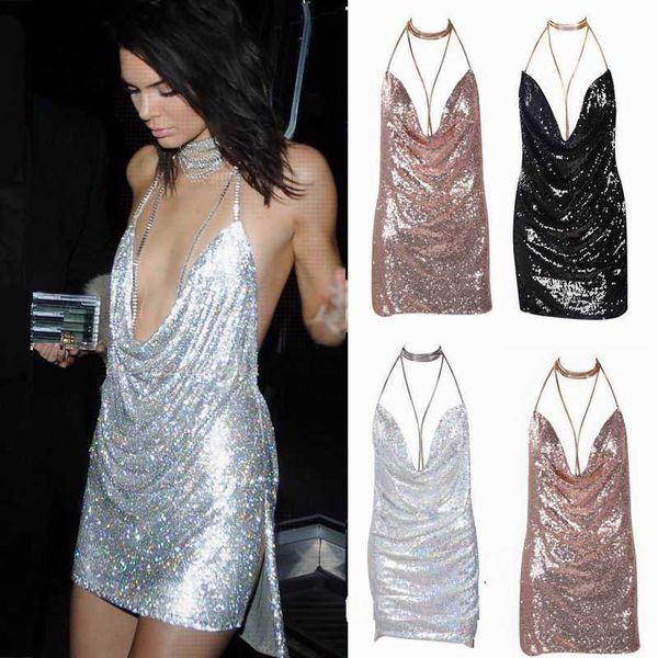 elegant cocktail womens dresses backless sequin dress ladies kendall chain choker slip dress evening party prom gowns, Black;gray
elegant cocktail womens dresses backless sequin dress ladies kendall chain choker slip dress evening party prom gowns, Black;gray