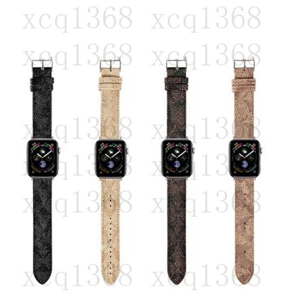 Image of Genuine Leather Watchband For Apple Watch Strap Bands Smartwatch Band Series 1 2 3 4 5 6 7 S1 S2 S3 S4 S5 S6 S7 SE 38MM 40MM 41MM 44MM 45MM 49MM Designer Smart Watches Straps