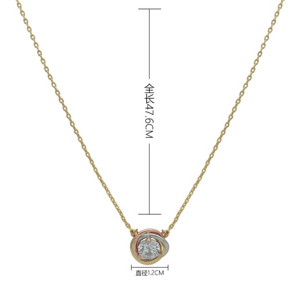 fashion stainless steel jewelry diamond three color three ring necklace new intermediate color single diamond necklace, Silver
fashion stainless steel jewelry diamond three color three ring necklace new intermediate color single diamond necklace, Silver