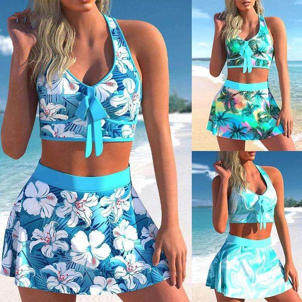 split skirt swimsuit printed multi color fresh conservative style plus size womens, White;black
split skirt swimsuit printed multi color fresh conservative style plus size womens, White;black
