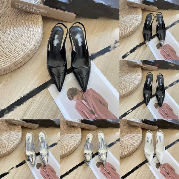 women's famous sandals designer shoes fashion pointy silver patent leather shoes rear strap luxury slingbacks design stiletto high heel, Black
women's famous sandals designer shoes fashion pointy silver patent leather shoes rear strap luxury slingbacks design stiletto high heel, Black