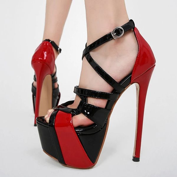 peep toe 16.5cm extreme high heels womens sandals party wedding banquet stiletto shoes fashion buckle strap platform pumps, Black
peep toe 16.5cm extreme high heels womens sandals party wedding banquet stiletto shoes fashion buckle strap platform pumps, Black
