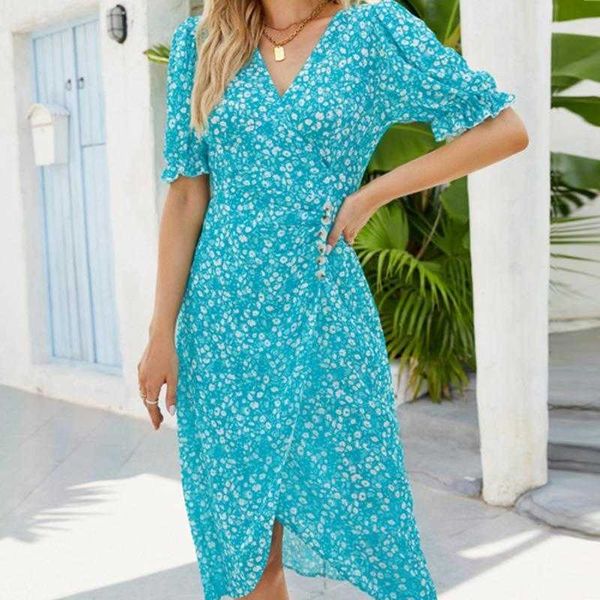 spring and summer casual dresses womens clothing pattern print elegant v neck tight waist lady split short sleeve, Black;gray
spring and summer casual dresses womens clothing pattern print elegant v neck tight waist lady split short sleeve, Black;gray