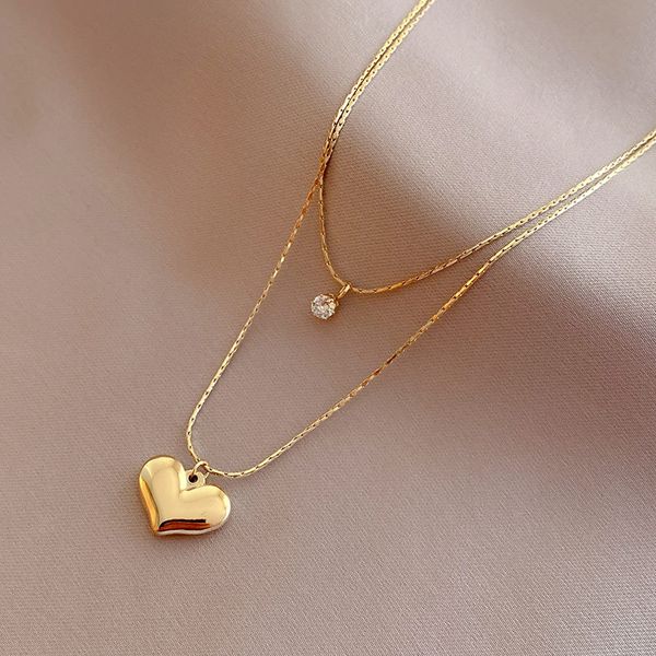 fashion necklaces woman stainless steel love heart pendant necklaces virgin girls jewelry gold color chain link, Silver
fashion necklaces woman stainless steel love heart pendant necklaces virgin girls jewelry gold color chain link, Silver