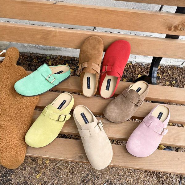 533a new brushed fleece round head half slippers wearing a flat bottom casual lazy tug women's boken shoes, Black
533a new brushed fleece round head half slippers wearing a flat bottom casual lazy tug women's boken shoes, Black