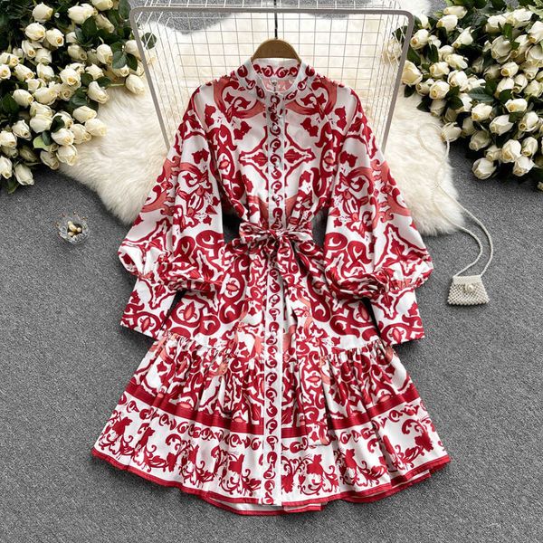 palace retro dress 2023 spring and autumn new stand-up collar print lantern sleeve waist tie single-breasted shirt skirt, Black;gray
palace retro dress 2023 spring and autumn new stand-up collar print lantern sleeve waist tie single-breasted shirt skirt, Black;gray