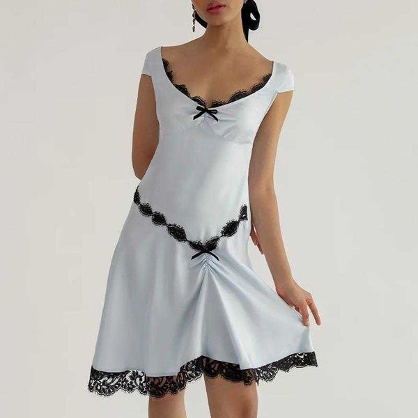 womens spring summer patchwork strap dress girl lace slim fit skirt, Black;gray
womens spring summer patchwork strap dress girl lace slim fit skirt, Black;gray