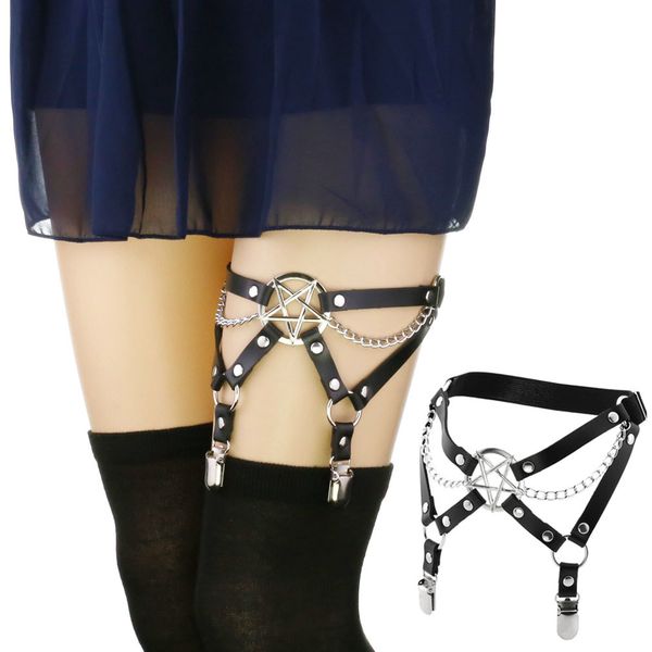 stage wear five-pointed star leather thigh ring stage performance chain elastic garter, Black;red
stage wear five-pointed star leather thigh ring stage performance chain elastic garter, Black;red