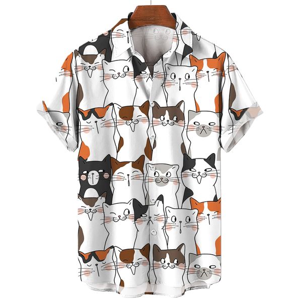 men's shirt hawaiian short sleeve male clothes fashion button shirt for men kawaii kitten t-shirt harajuku cute blouse, White;black
men's shirt hawaiian short sleeve male clothes fashion button shirt for men kawaii kitten t-shirt harajuku cute blouse, White;black
