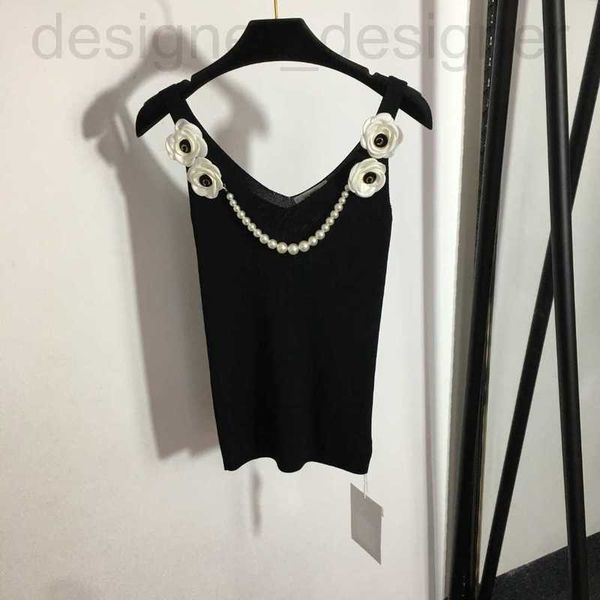 women's t-shirt designer 23ss women tee vest knits t shirts with flower pearl chain girls crop runway high end brand stretch sleeveles, White
women's t-shirt designer 23ss women tee vest knits t shirts with flower pearl chain girls crop runway high end brand stretch sleeveles, White