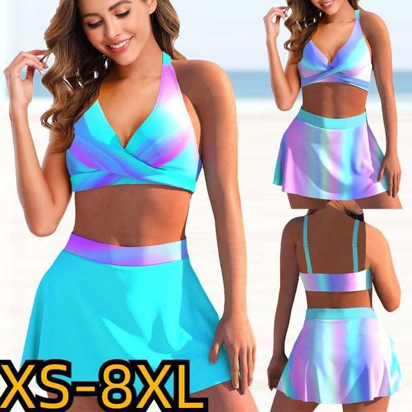 women's swimwear 2022 women's new beachwear summer gradient swimsuit fashion casual ladies bikini suit skirt two piece swimwear z0, White;black
women's swimwear 2022 women's new beachwear summer gradient swimsuit fashion casual ladies bikini suit skirt two piece swimwear z0, White;black
