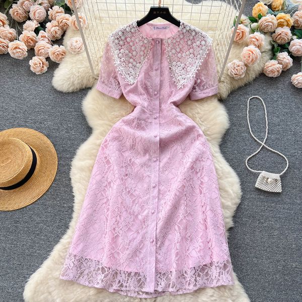 light luxury high-end retro temperament studded bead lace doll neck dress with a slim waist and elegant a-line fairy dress, Black;gray
light luxury high-end retro temperament studded bead lace doll neck dress with a slim waist and elegant a-line fairy dress, Black;gray