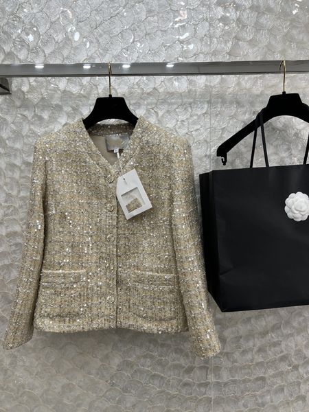 women's jackets designer design 2023 spring/summer new champagne beaded fabric fashion versatile short coat, Black;brown
women's jackets designer design 2023 spring/summer new champagne beaded fabric fashion versatile short coat, Black;brown