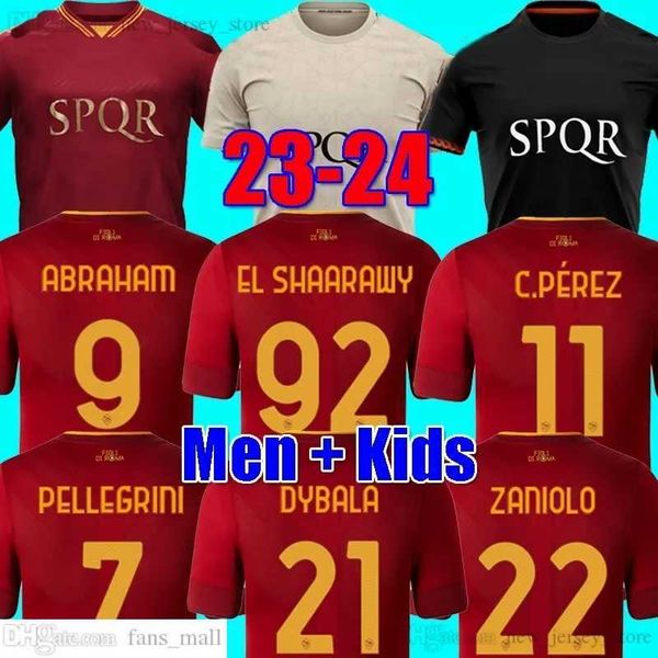23 24 new season dybala romas soccer jerseys maglia pellegrini belotti celik abraham 2023 2024 football shirts mancini kumbulla men kids kit, Black;yellow
23 24 new season dybala romas soccer jerseys maglia pellegrini belotti celik abraham 2023 2024 football shirts mancini kumbulla men kids kit, Black;yellow