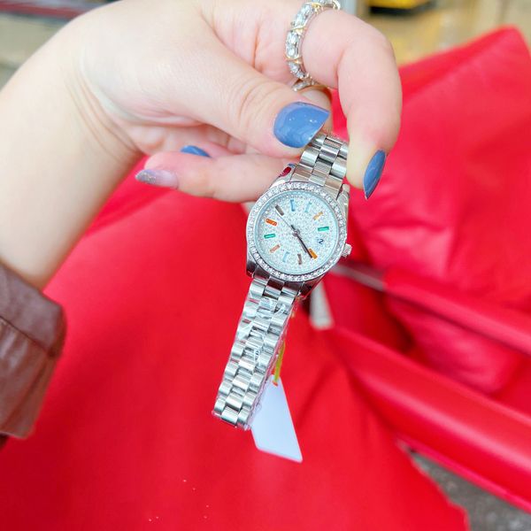 ladies watch automatic quartz watch 28mm stainless steel strap diamond watch waterproof design luxury watch high-quality watch gifts, Slivery;golden
ladies watch automatic quartz watch 28mm stainless steel strap diamond watch waterproof design luxury watch high-quality watch gifts, Slivery;golden
