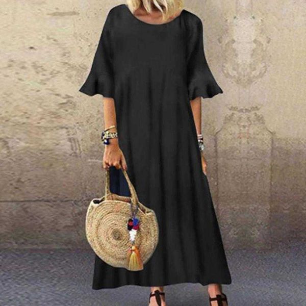 summer womens clothing casual black dresses cotton and linen loose elegant sleeve dress, Black;gray
summer womens clothing casual black dresses cotton and linen loose elegant sleeve dress, Black;gray