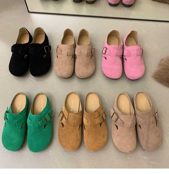 genuine leather flat bottomed clown cute one foot toe bun half slippers 2022 autumn new suede single shoe women's shoes, Black
genuine leather flat bottomed clown cute one foot toe bun half slippers 2022 autumn new suede single shoe women's shoes, Black