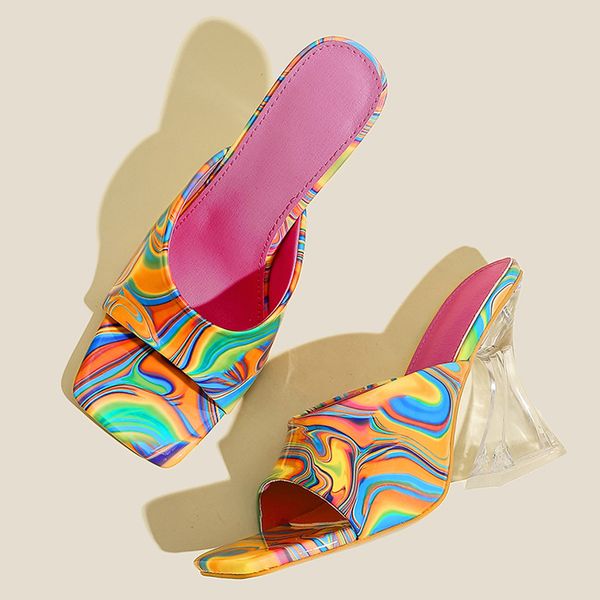 liyke square toe strange transparent heels mules slipper summer fashion mixed color slip on slides women party sandal shoes, Black
liyke square toe strange transparent heels mules slipper summer fashion mixed color slip on slides women party sandal shoes, Black