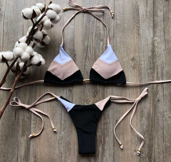 women's swimwear halter swimsuit women thong micro bikini push up 2023 brazilian bikini tropical plant print swimwear string mini swims, White;black
women's swimwear halter swimsuit women thong micro bikini push up 2023 brazilian bikini tropical plant print swimwear string mini swims, White;black
