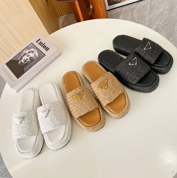 women ladies platform slippers raffia straw sandal made in italy triangle buckle mules thick bottom heels slides beige black white classic s
women ladies platform slippers raffia straw sandal made in italy triangle buckle mules thick bottom heels slides beige black white classic s