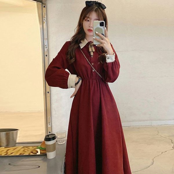 werueruyu women french vintage dresses spring long sleeve slim waist solid lady elegant dress 210608, Black;gray
werueruyu women french vintage dresses spring long sleeve slim waist solid lady elegant dress 210608, Black;gray