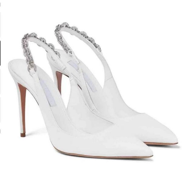 luxury summer aquazzus love link sandals shoes crystal-embellished lady pointed toe slingback pumps party wedding dress gladiator sandalias, Black
luxury summer aquazzus love link sandals shoes crystal-embellished lady pointed toe slingback pumps party wedding dress gladiator sandalias, Black