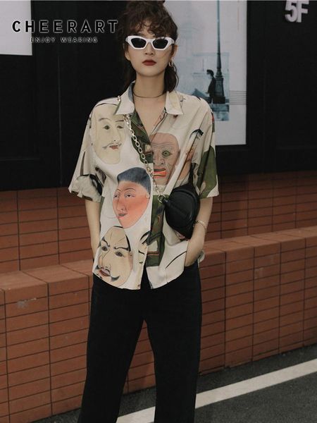shirts cheerart japanese streetwear ukiyoe print summer blouse women 2020 collared button up shirt short sleeve and blouse clothing, White
shirts cheerart japanese streetwear ukiyoe print summer blouse women 2020 collared button up shirt short sleeve and blouse clothing, White