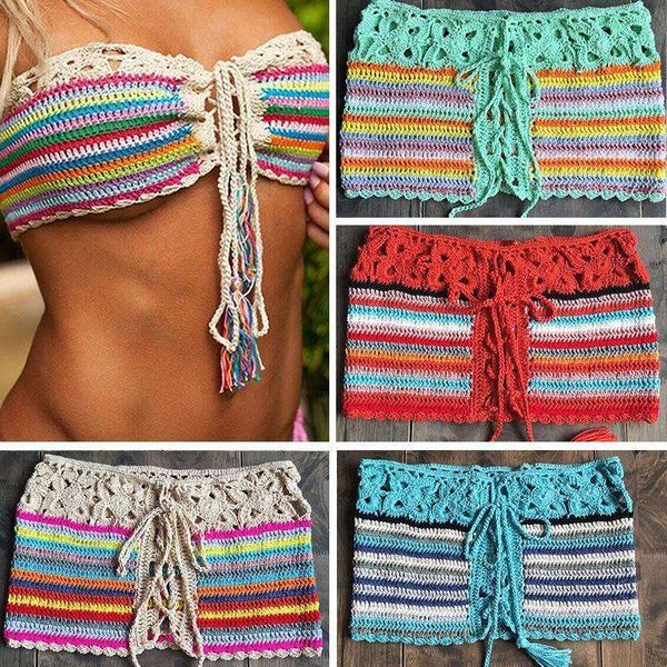 colorful hand crocheting bikinis beach skirt womens summer vacation sun protection swimsuit, White;black
colorful hand crocheting bikinis beach skirt womens summer vacation sun protection swimsuit, White;black