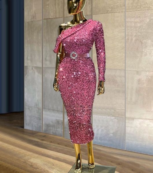 fuchsia sheath tea length prom formal dress 2023 one shoulder sleeves sparkly sequined birthday party evening gowns robe de soiree, Black
fuchsia sheath tea length prom formal dress 2023 one shoulder sleeves sparkly sequined birthday party evening gowns robe de soiree, Black