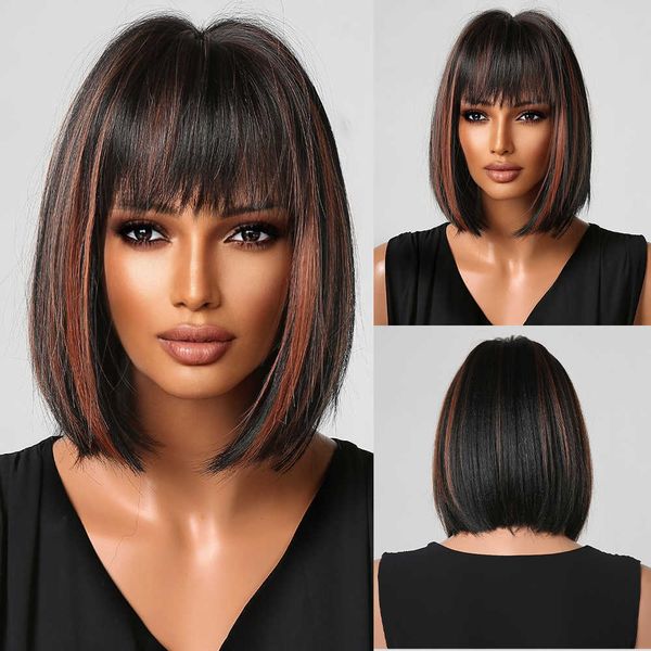 lace wigs black short straight synthetic wigs with bangs bob hair red brown highlights wig for women afro daily natural wig heat resistant z, Black;brown
lace wigs black short straight synthetic wigs with bangs bob hair red brown highlights wig for women afro daily natural wig heat resistant z, Black;brown