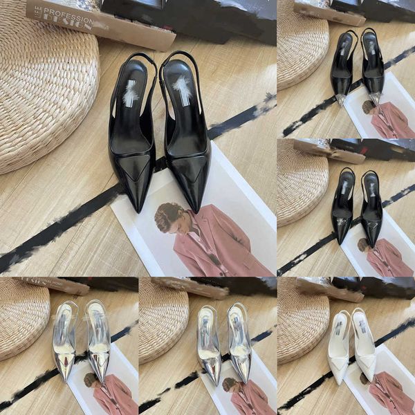 triangle logo sandals new fashion designer shoes letter pointed stiletto high heels 7cm luxury leather back strap baotou slingbacks spring s, Black
triangle logo sandals new fashion designer shoes letter pointed stiletto high heels 7cm luxury leather back strap baotou slingbacks spring s, Black