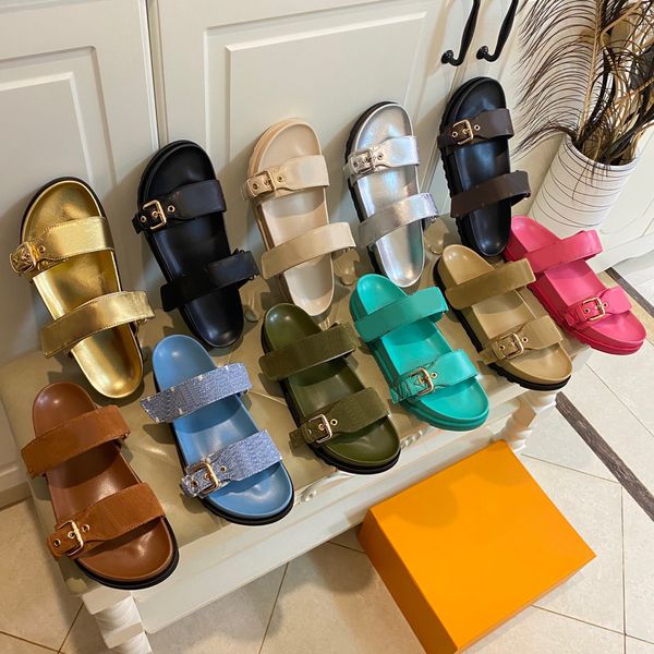 classic designer slippers fashion luxury bom dia flat mule summer canvas beach sandals buckle thick sole men women sliding comfort flat slip, Black
classic designer slippers fashion luxury bom dia flat mule summer canvas beach sandals buckle thick sole men women sliding comfort flat slip, Black