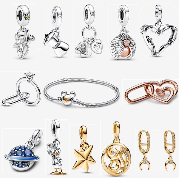 2023 new 925 silver charm bracelets for women party designer jewelry earrings pendant diy fit pandora 100th anniversary duck dangle bracelet, Golden;silver
2023 new 925 silver charm bracelets for women party designer jewelry earrings pendant diy fit pandora 100th anniversary duck dangle bracelet, Golden;silver