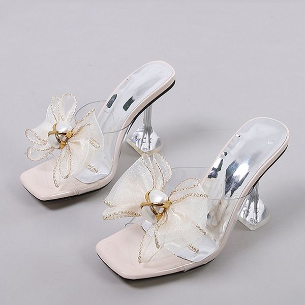 liyke 2023 new fashion mesh bowknot womens strange style high heels slippers sandals open toe pvc transparent shoes lady slides, Black
liyke 2023 new fashion mesh bowknot womens strange style high heels slippers sandals open toe pvc transparent shoes lady slides, Black
