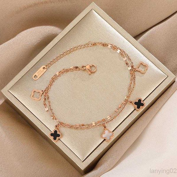 charm bracelets ladies lucky four-leaf clover steel bracelet girlfriends student temperament korean simple gift casual jewelry, Black
charm bracelets ladies lucky four-leaf clover steel bracelet girlfriends student temperament korean simple gift casual jewelry, Black