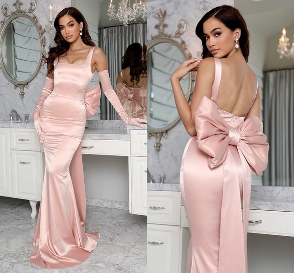 elegant mermaid evening dress 2023 straps square neck big bow backless satin women prom gowns long formal party dresses robe de soiree vesti, Black;red
elegant mermaid evening dress 2023 straps square neck big bow backless satin women prom gowns long formal party dresses robe de soiree vesti, Black;red