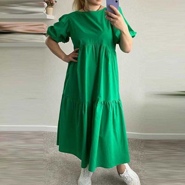 temperament pure color casual dresses round neck short sleeves loose midi dress for women, Black;gray
temperament pure color casual dresses round neck short sleeves loose midi dress for women, Black;gray