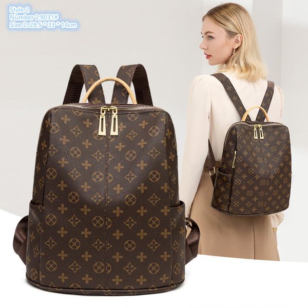Factory wholesale ladies shoulder bag 2 styles trend printing retro handbag thick contrast casual leather backpack street popular letters anti-theft backpacks, Coffee-3423#
Factory wholesale ladies shoulder bag 2 styles trend printing retro handbag thick contrast casual leather backpack street popular letters anti-theft backpacks, Coffee-3423#