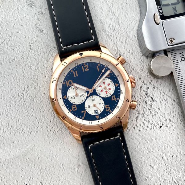 new men's watch 43mm multi-function timing quartz movement watch imported leather belt high-quality sapphire glass luxury presidential, Slivery;brown
new men's watch 43mm multi-function timing quartz movement watch imported leather belt high-quality sapphire glass luxury presidential, Slivery;brown