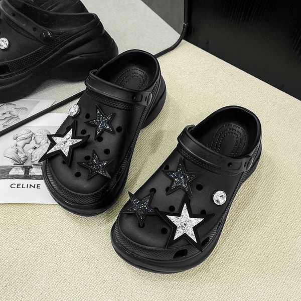 slippers thick soles high rise waterproof sandals same star accessories heels hole shoes summer, Black
slippers thick soles high rise waterproof sandals same star accessories heels hole shoes summer, Black