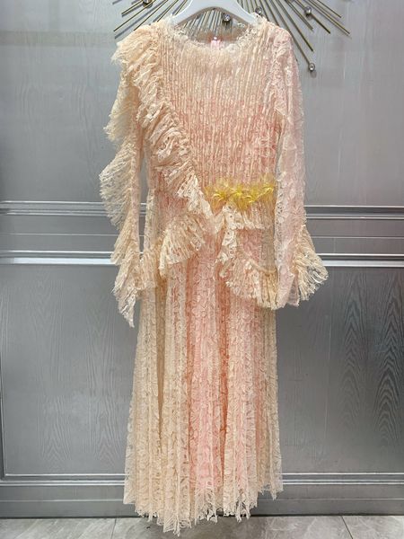 runway dresses european designer dress 2023 pink lace dress long dress, Black
runway dresses european designer dress 2023 pink lace dress long dress, Black
