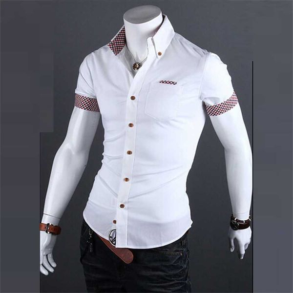 wholesale-summer new fashion mens casual single breasted shirt short sleeve dress shirts plaid contrast male fwco, White;black
wholesale-summer new fashion mens casual single breasted shirt short sleeve dress shirts plaid contrast male fwco, White;black