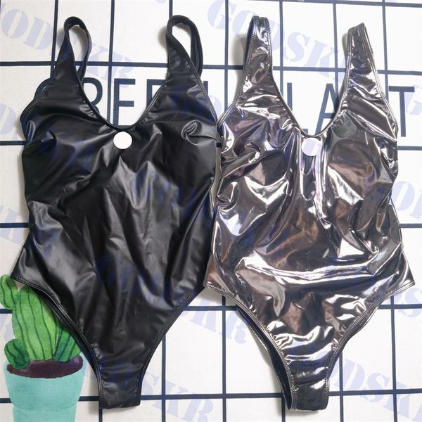 womens swimwear designer leather bikini letter logo one piece swimsuit shiny ladies bathing suit, White;black
womens swimwear designer leather bikini letter logo one piece swimsuit shiny ladies bathing suit, White;black