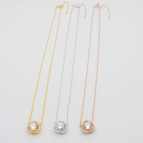 fashionable copper jewelry turned full diamond three claw single diamond necklace for women's classic round diamond necklace, Silver
fashionable copper jewelry turned full diamond three claw single diamond necklace for women's classic round diamond necklace, Silver
