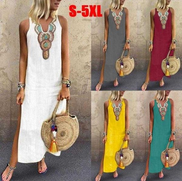 womens casual loose cotton linen dress bohemian sleeveless deep v neck side slit, Black;gray
womens casual loose cotton linen dress bohemian sleeveless deep v neck side slit, Black;gray