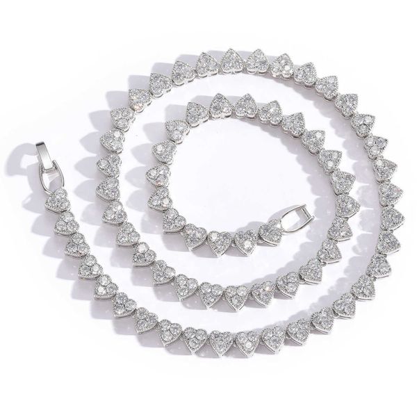 new creative design heart-shaped 6mm copper alloy three-claw spring buckle tennis chain necklace zircon ladies jewelry set, Silver
new creative design heart-shaped 6mm copper alloy three-claw spring buckle tennis chain necklace zircon ladies jewelry set, Silver